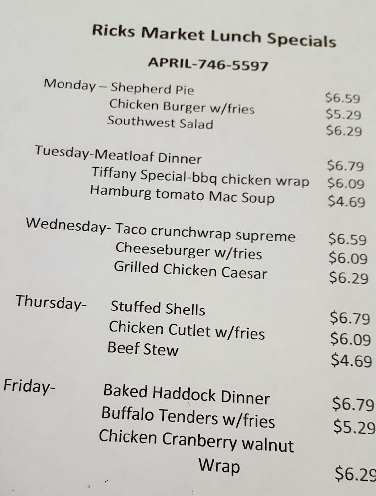 Rick's Market Menu image 1